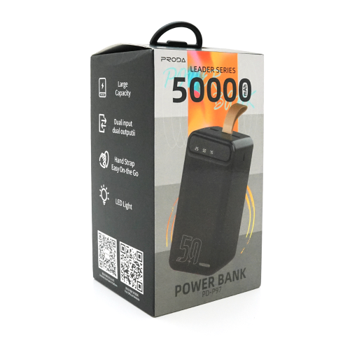 Powerbank PRODA PD-P97 50000mAh, 10W, 2xUSB+Type C, Black, (900g), Box