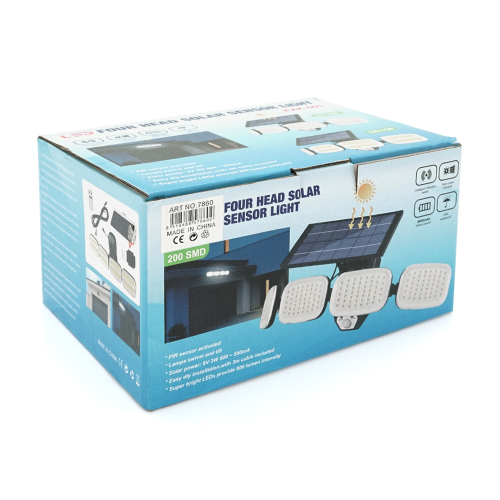 Вуличний ліхтар BL-KXK601 з датчиком руху та сонячною панеллю, кріплення на стіну 240COB, Black