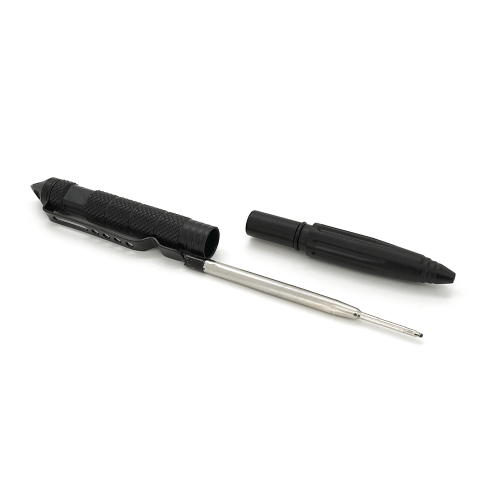 Ручка кулькова зі склобоєм з авіаційного алюмінію, Чорний