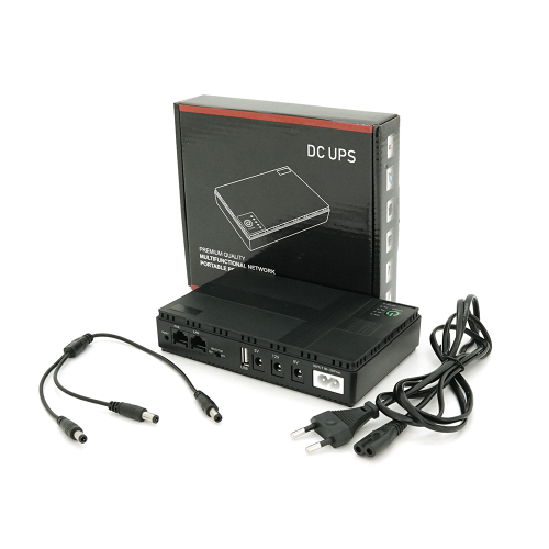 ДБЖ для роутерів / комутаторів DC1018P, 18W, Output: USB-5V, DC-5V / 9V / 12V, POE-15 / 24V, 1 / 2A, Li-ion 10400mAh, 160х105х32мм, 385 грам, 385 грам,