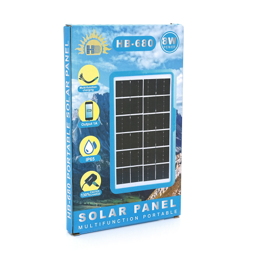 Сонячна панель з USB виходом HB-680 8W, 310x195мм, IP65, Box