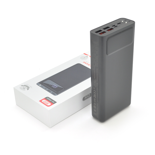 PowerBank XO-PR123 30000mAh, flashlight, Input :5V / 2.5A, 9V / 2A, 12V / 1.5A (Micro,Type-C,Lightning), Output:5V / 3A ,9V / 2A, 12V / 1.5A (3USB,Type-C), Q56,plastic,Black