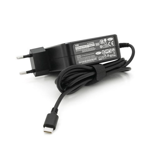 Блок живлення MERLION NEW для ноутбука LENOVO 65W штекер Type-C, довжина 0,9м + кабель живлення