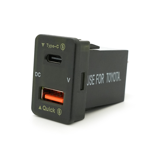 АЗУ FPUV-G, PD+QC3.0, Type-C: 30W, 5V-3A / 9V-3A / 12V-2.5A, USB: 18W, 5V-3.4A / 9V-2A / 12V-1.5A, 33x23mm, LED Green, Black