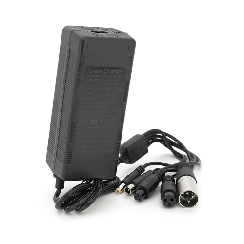 Універсальний зарядний пристрій для акумуляторів Li-ion 36V(42V),10S, 2A, 5,5*2,5мм / 3PXLR(18mm) / 3pGX12 / 3PGX16 / Xiaomi8MM, LED індикація