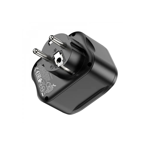 Мережевий фільтр HOCO NS3 на 1 розетку + 2 USB + USB-C, 20W, 220В, Black