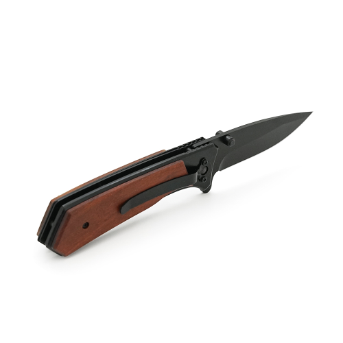 Ніж складаний Browning-331 Black Titanium, сталь + дерево, довжина 202 мм, 200 гр, Black