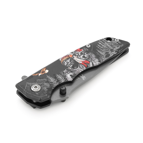 Ніж складаний Browning-DA80-1, ручка сталь з малюнком, довжина 225 мм, 265 гр, Box