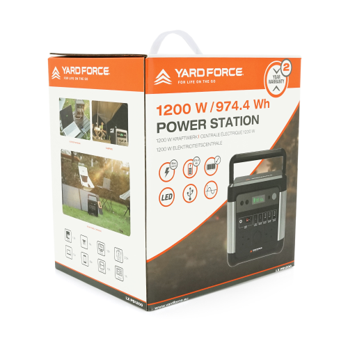 Портативне джерело живлення Yard Force LX PS1200, потужність 1200Вт, 974Wh, Li-ion, 248*190*245 мм, 9.8 кг
