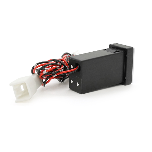 АЗУ врізне 130W-D01T03-С, PD+QC, Type-C: 100W, USB: 30W, LED підсвічування, комплект дротів з роз&apos;ємами, 33x22х58mm, Black