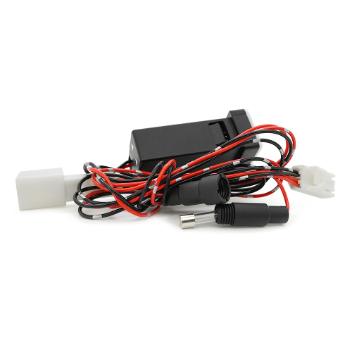 АЗУ врізне 130W-D01T03-С, PD+QC, Type-C: 100W, USB: 30W, LED підсвічування, комплект дротів з роз&apos;ємами, 33x22х58mm, Black