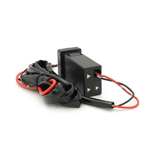 АЗУ врізне 130W-D01T03-Fuse, PD+QC, Type-C: 100W, USB: 30W, LED підсвічування, комплект проводів з роз&apos;ємами та запобіжником, 33x22х58mm, Black