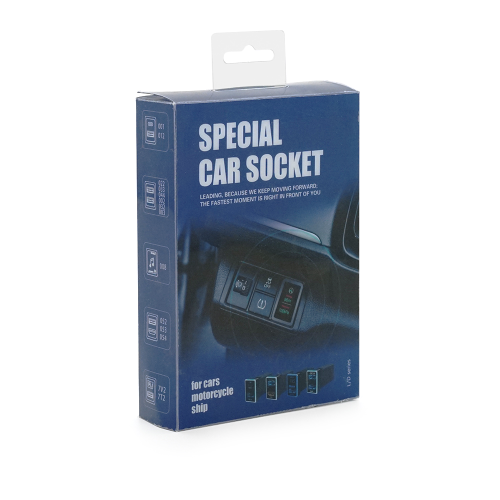 Flush-mounted car charger 38W-L01T03-Fuse, PD+QC, Type-C: 20W, USB: 18W, soldering wire kit with fuse, 33x22x58mm, Black