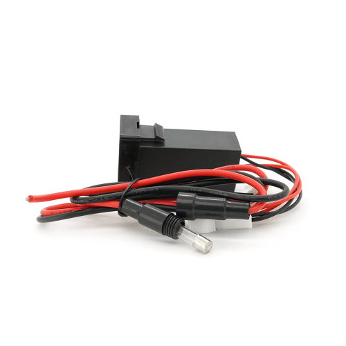 АЗУ врізне 38W-L01T03-S, PD+QC, Type-C: 20W, USB: 18W, комплект дротів під паяння, 33x22х58mm, Black