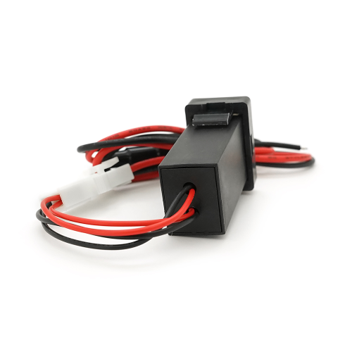 АЗУ врізне 38W-L01T03-S, PD+QC, Type-C: 20W, USB: 18W, комплект дротів під паяння, 33x22х58mm, Black