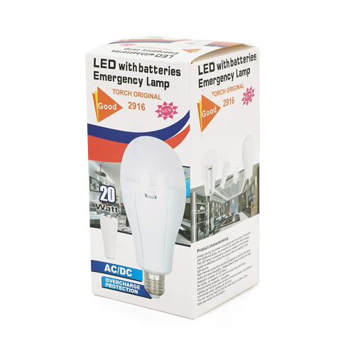 Лампочка YT2916 з акумуляторами 2*18650, 20W, E27, Box