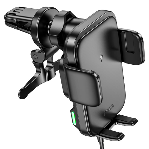 Автоутримувач HOCO HW10+ Wireless Charging 15W, кріплення на решітку, затискач 50-90мм, Black, Box