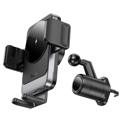 Автоутримувач HOCO HW13+ Wireless Charging 15W, кріплення на решітку, затискач 50-90мм, Black, Box