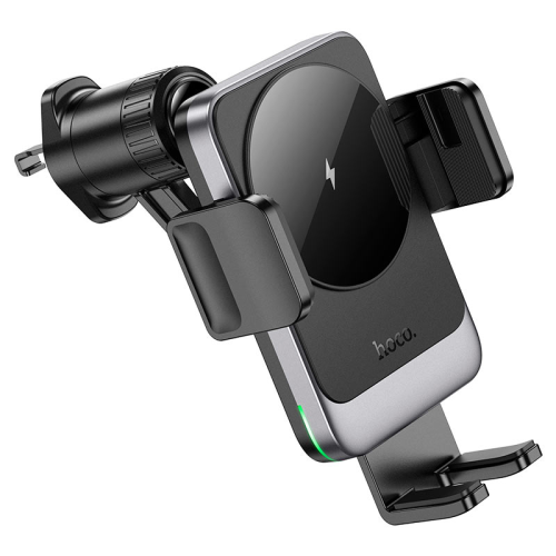 Автоутримувач HOCO HW13+ Wireless Charging 15W, кріплення на решітку, затискач 50-90мм, Black, Box