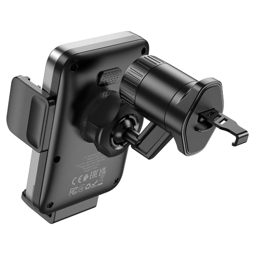 Автоутримувач HOCO HW13+ Wireless Charging 15W, кріплення на решітку, затискач 50-90мм, Black, Box