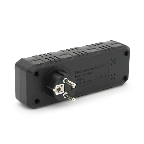 Розетка трійник із заземленням F102-Black, 2 розетки+3USB(1А), 2500W, 10A, 110-250V~Max, Blister