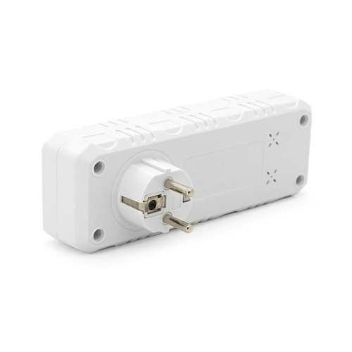 Розетка трійник із заземленням F102-White, 2 розетки+3USB(1А), 2500W, 10A, 110-250V~Max, Blister