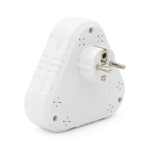 Розетка трійник із заземленням F203-White, 2 розетки+2USB+1Type-C, 2500W, 10A, 110-250V~Max, Blister