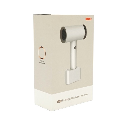 Бездротовий фен Voltronic, 2600mAh, 2 режими, зарядка від 220V + microUSB, 145х70х199, White + перехідник