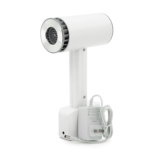 Бездротовий фен Voltronic, 2600mAh, 2 режими, зарядка від 220V + microUSB, 145х70х199, White + перехідник