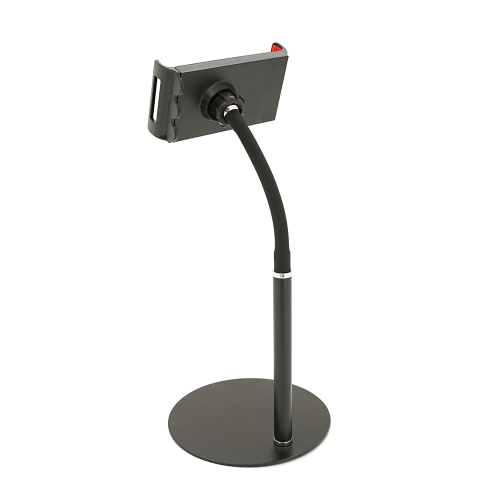 Настільна підставка для планшета та телефону YT-J5, гнучка трубка, корпус метал, затискач 115х175мм, 0.57кг, Black, Box