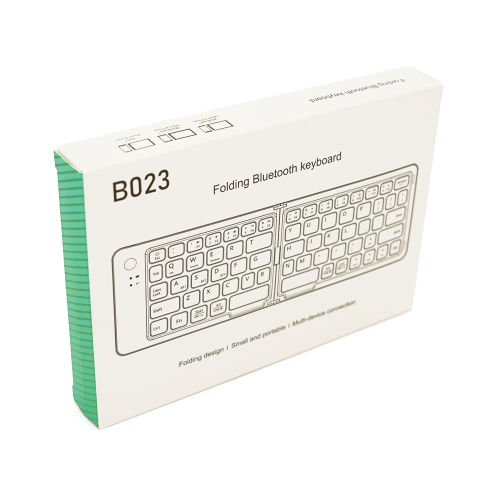 Клавіатура бездротова B023, розкладна, 67 клавіш, (Eng / Pyc), 2.4G, 280x92mm, Black, Box