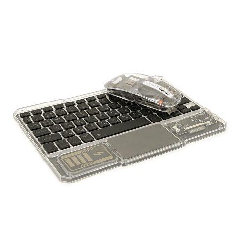 Бездротовий комплект YT-KB333 (KB+Mouse), (Eng / Pyc), 2.4G, 78 клавіш, Black / Transparent, Box