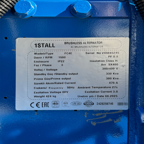 Дизельний генератор OYAL OYS-330 C-SDEC SM129TAD24 330KVA / 264KW, Альтернатор OYL315C, витрата 75% навантаження - 44 літри / годину, 230 / 400V, 50Hz (AVR+ATS), 3900x1200x2050mm, 3480 кг, 520L