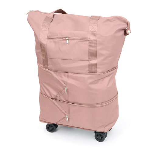 Дорожня сумка-трансформер, 55х22х80 cm, 56-75 л., Коліщатка, Pink, 1,1 кг