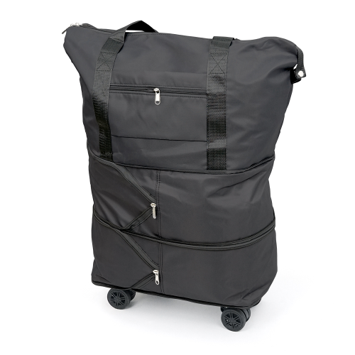 Дорожня сумка-трансформер, 55х22х80 cm, 56-75 л., Коліщатка, Black, 1,1 кг