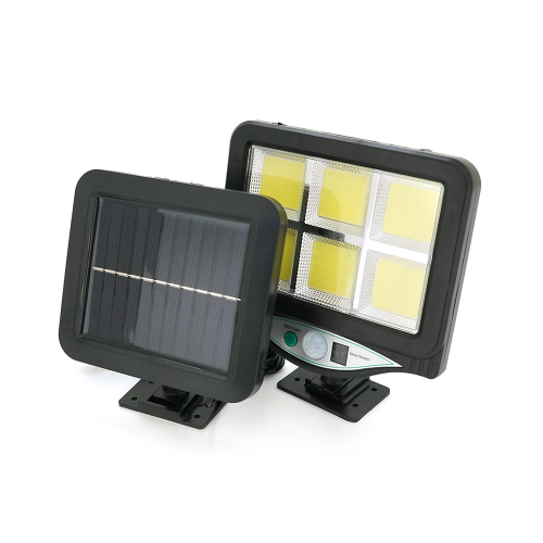 Вуличний ліхтар BK-128-6 з сонячною панеллю+пульт, вбудований акум, кріплення на стіну, 4COB, Black