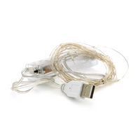 Гірлянди 200LED, 1 режим, 20 метрів, прозора ізоляція, живлення від USB+ 3*АА, White, ОЕМ