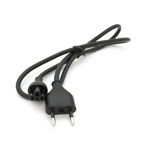 Кабель живлення 1.0m, 0.5mm, PC-184 / 2 CEE7 / 16-C5 3 pin (для побутової техніки), Black, OEM Q600