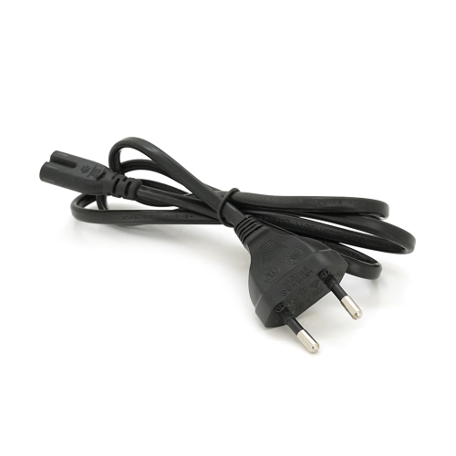 Кабель живлення 1.0m, 0.5mm, PC-184 / 2 CEE7 / 16-C7 2 pin (для побутової техніки), Black, OEM Q600