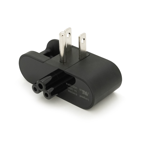 Перехідник складаний із заземленням, m-m, американка3pin, Black, BOX