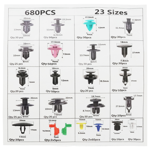 Набір автомобільних кріплень 725 шт