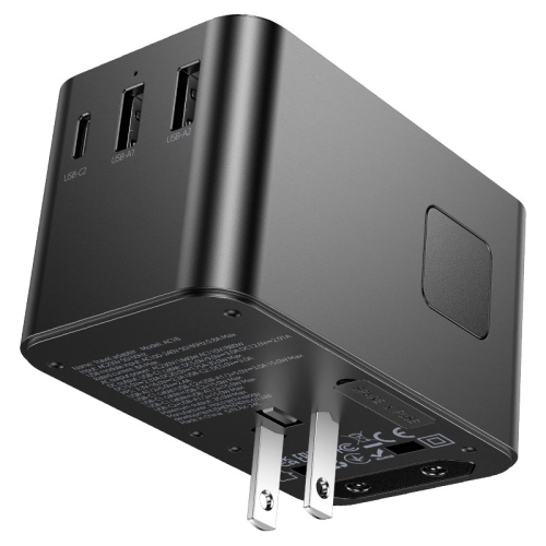 Мережевий фільтр HOCO AC18A на 1 розетку + 2 USB + USB-C, 35W, кабель 1,5 м, 220В, Black, Box