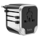 Фільтр HOCO AC5 на 1 розетку + 2 USB, 220В, кабель 1,5м, Black / Gray, Box