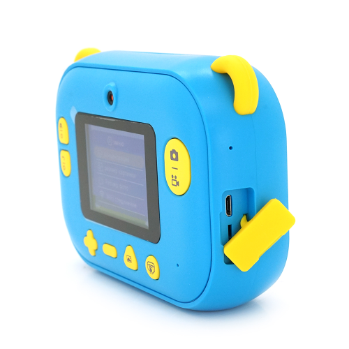 Дитячий фотоапарат YT008 з функцією миттєвого друку підтримка microSD card, Синій Динозавр, Box
