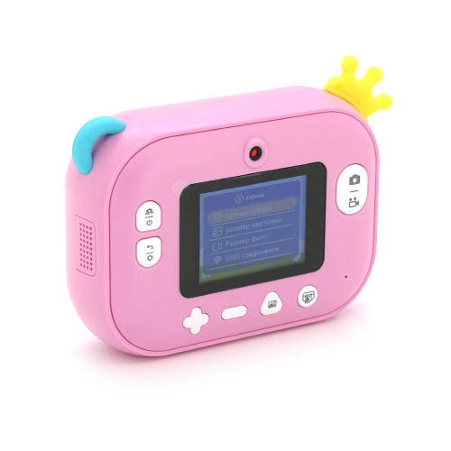 Дитячий фотоапарат YT008 з функцією миттєвого друку, підтримка microSD card, Рожевий Фламінго, Box