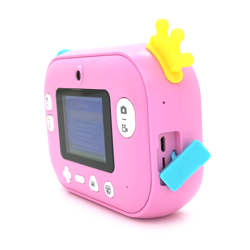 Дитячий фотоапарат YT008 з функцією миттєвого друку, підтримка microSD card, Рожевий Фламінго, Box