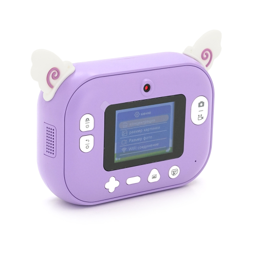 Дитячий фотоапарат YT008 з функцією миттєвого друку, підтримка microSD card, Фіолетовий Єдиноріг, Box