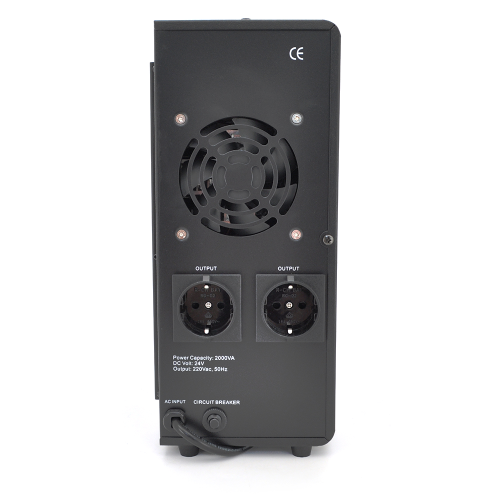 ДБЖ з правильною синусоїдою Europower EPWM-MPS-2000 / 24 (1400 Вт) 5 / 10 / 15 / 20 / 30А, під зовнішню АКБ 24В (AGM / GEL / LFP), кріплення на стіну. Q1 (420*350*230)