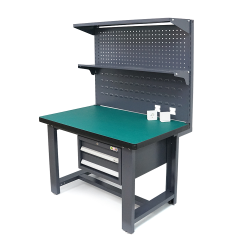 Антистатичний слюсарний стіл 120*75*180cm, 2 навісні ящики, 2 полиці