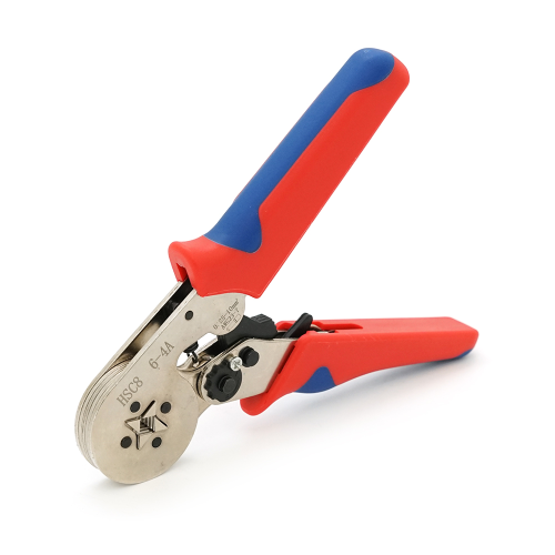 Кримпер HCS8 6-4A для обтиску кабельного наконечника, red-blue + набір кабельних наконечників (VE0508, VE7508, VE1008, VE1508, VE2508, VE4009, VE6102)